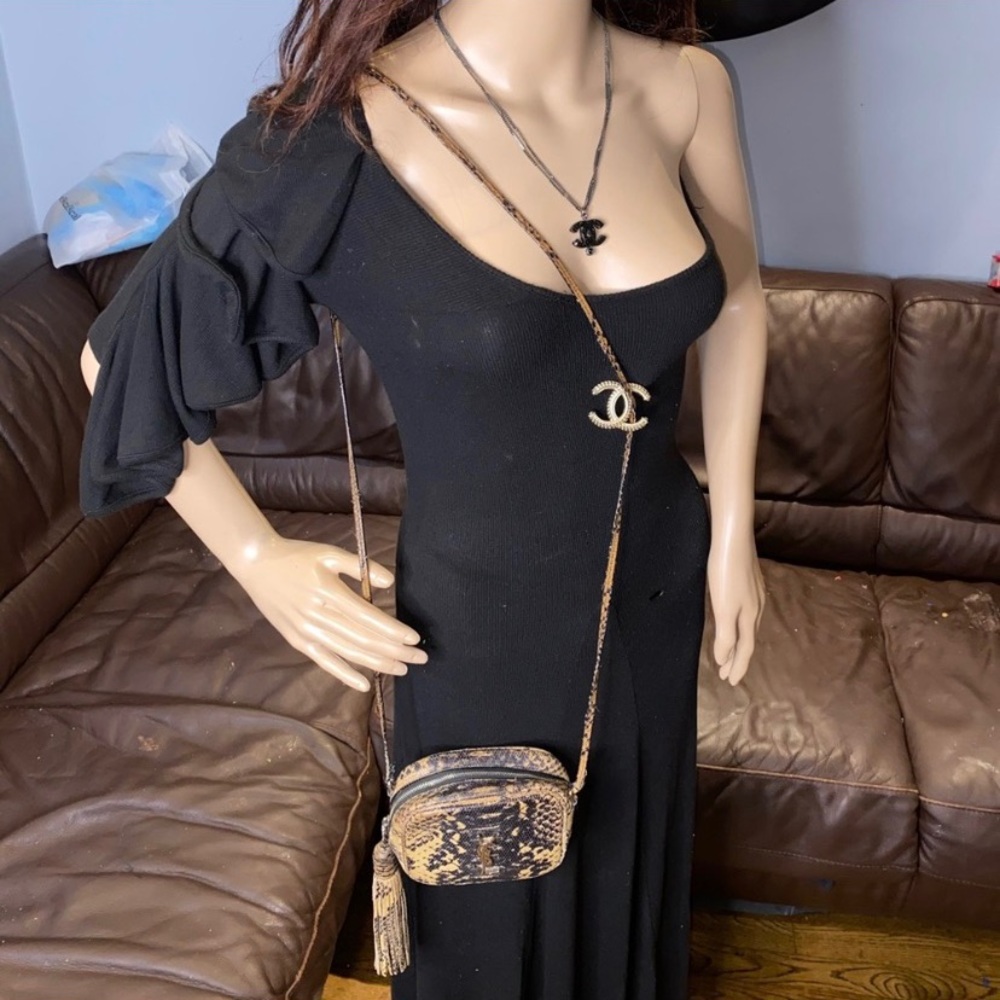 YSL Monogram Python-Embossed Crossbody Bag - Picture 2 of 10